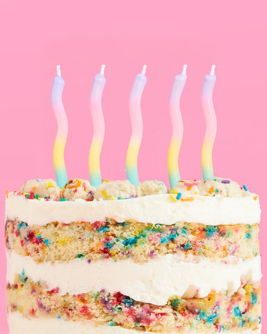 Pastel Party Candles - 8 wavy candles