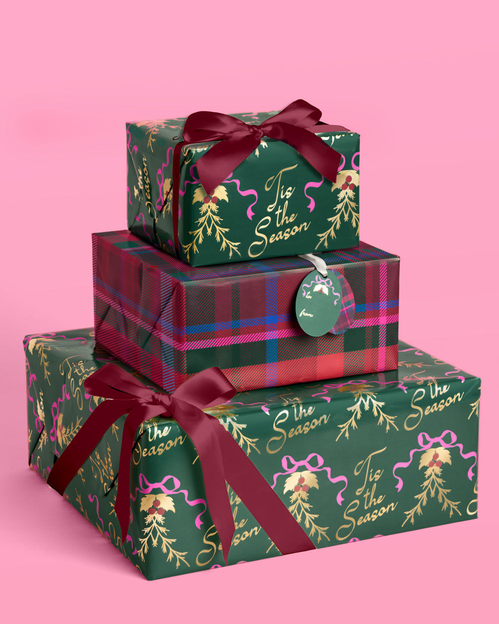Tis the Season Wrapping Paper - 12 sheets + 16 tags
