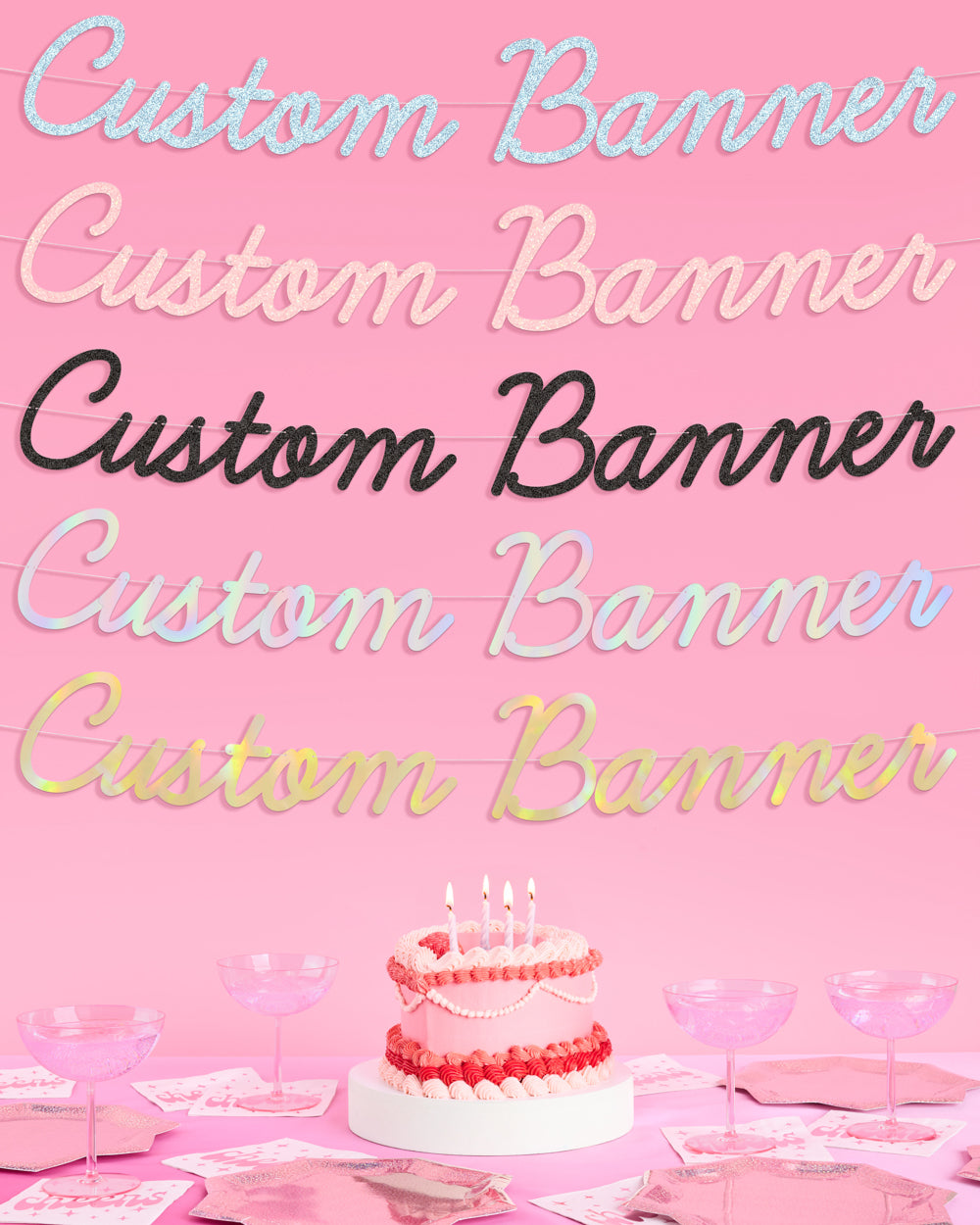 Pretty Custom Banner - customizable banner | xo, Fetti
