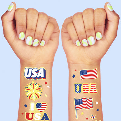 Stars & Stripes Tats - 70 foil temporary tattoos