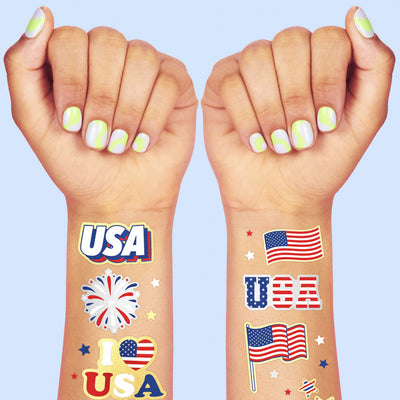 Stars & Stripes Tats - 70 foil temporary tattoos