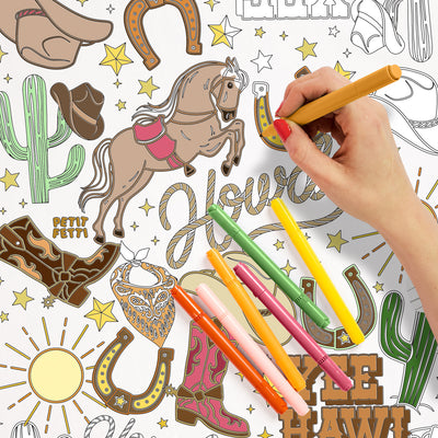 Western Coloring Tablecloth - paper coloring tablecloth