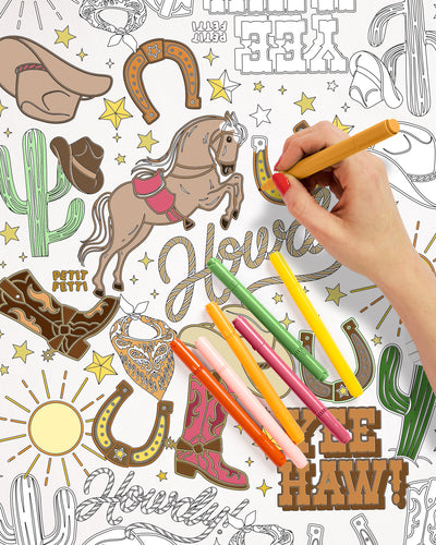 Western Coloring Tablecloth - paper coloring tablecloth