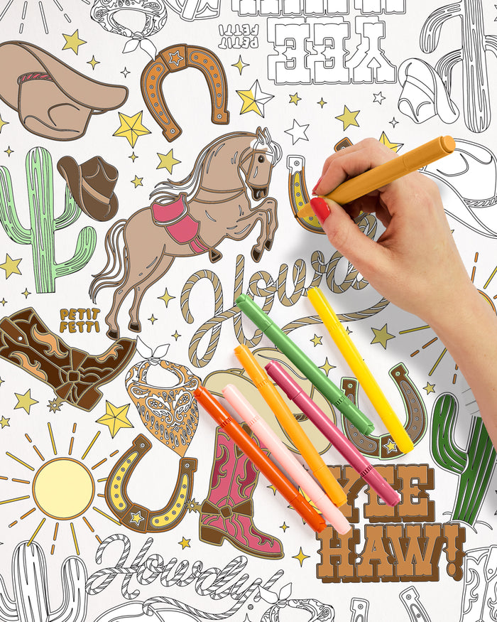 Western Coloring Tablecloth - paper coloring tablecloth