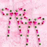 Beaded Bow Ornament Set - 6 beaded bows