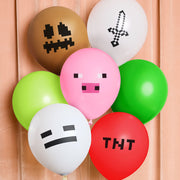 Pixel Mining Game Balloon Pack - 25 latex balloons