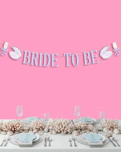 Seashells & Wedding Bells Banner - iridescent foil banner