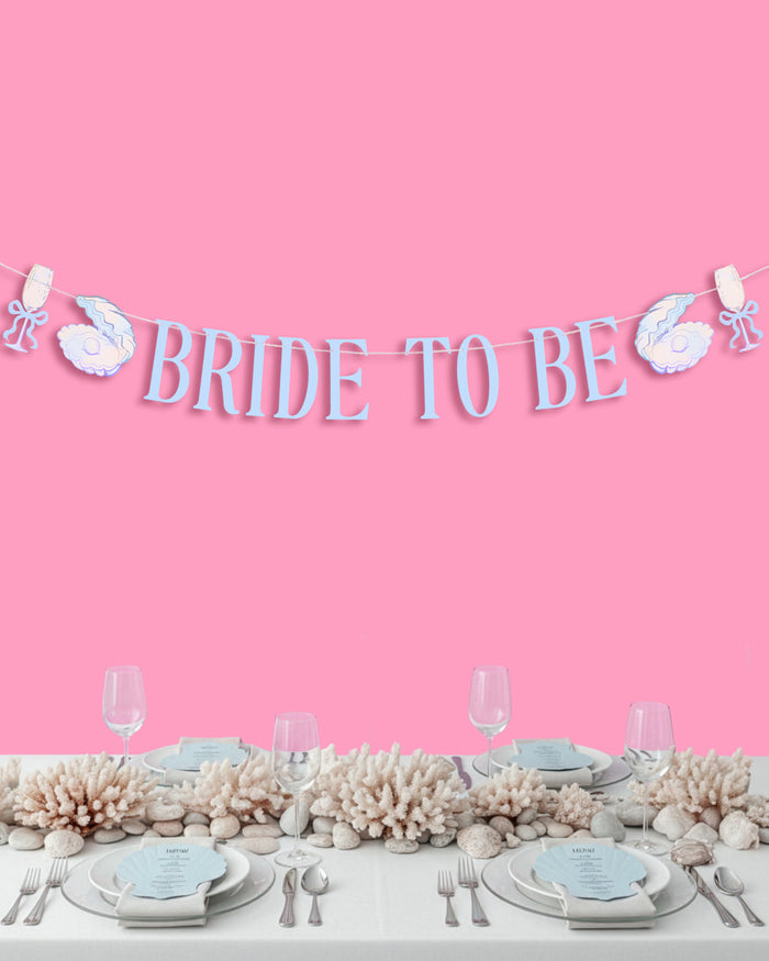 Seashells & Wedding Bells Banner - iridescent foil banner