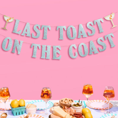 Last Toast Banner - blue glitter banner