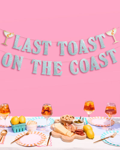 Last Toast Banner - blue glitter banner