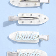 Something Blue Clips - 4 white acrylic clips