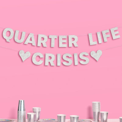 Crisis Averted Banner - silver glitter banner