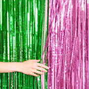 Pink + Green Curtain - pink + green foil curtain