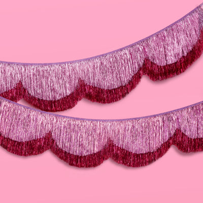 Tickled Pink Fringe - scalloped banner