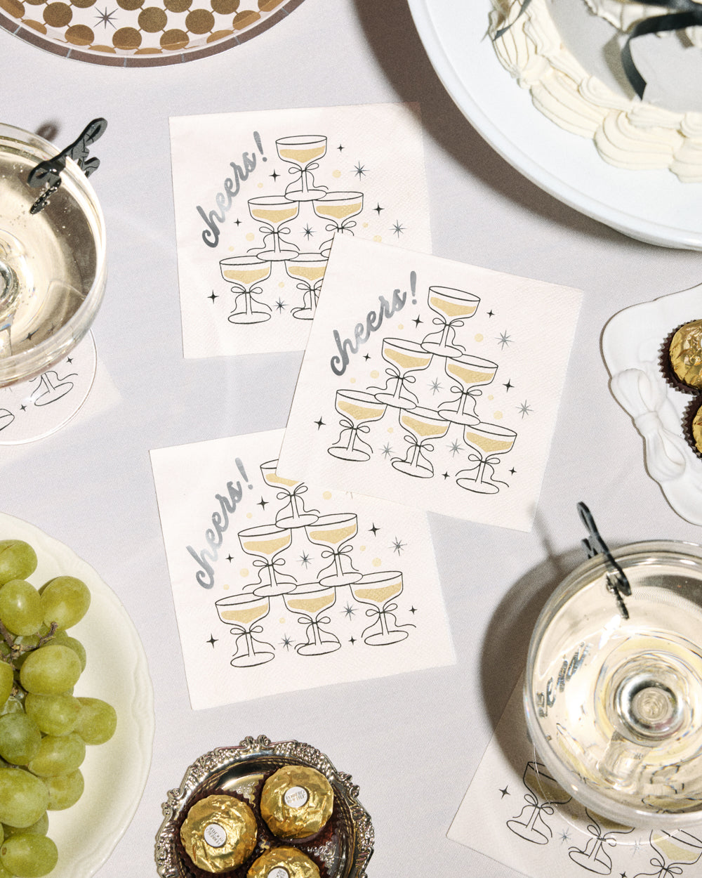 Gold Cheers Napkins - 50 foil napkins
