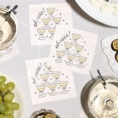 Gold Cheers Napkins - 50 foil napkins