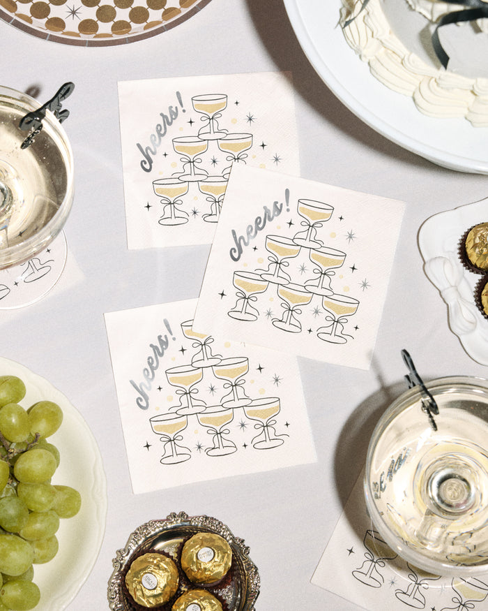 Gold Cheers Napkins - 50 foil napkins