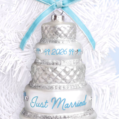 Just Married 2026 - glass ornament