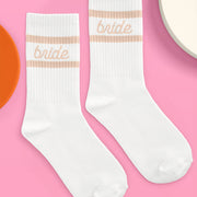 Beige Bride Socks - white tube socks