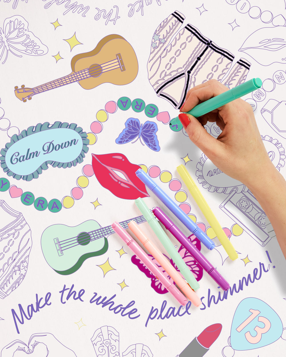 Eras Coloring Tablecloth - 1 tablecloth