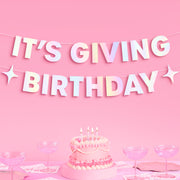 It's Giving Bday Banner - iridescent foil banner