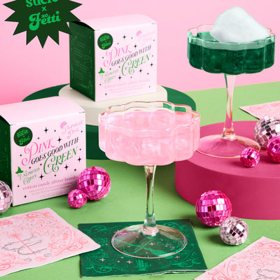 Pink + Green Glitter Bombs - 4 cotton candy glitter bombs