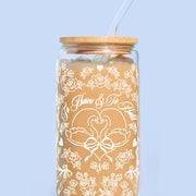 To Have & To Hold Tumbler - printed glass tumbler + straw