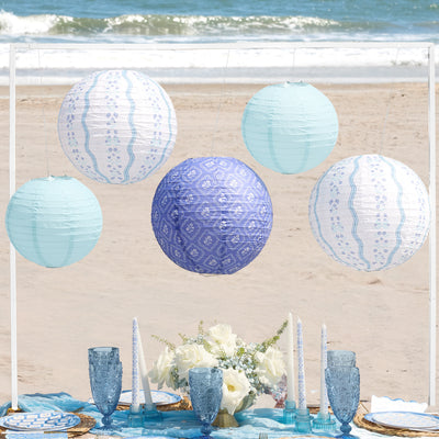 Coastal Lanterns - set of 6 paper lanterns