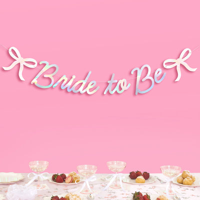 Tying The Knot Banner - iridescent foil banner