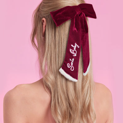 Santa Baby Bow - red velvet bow