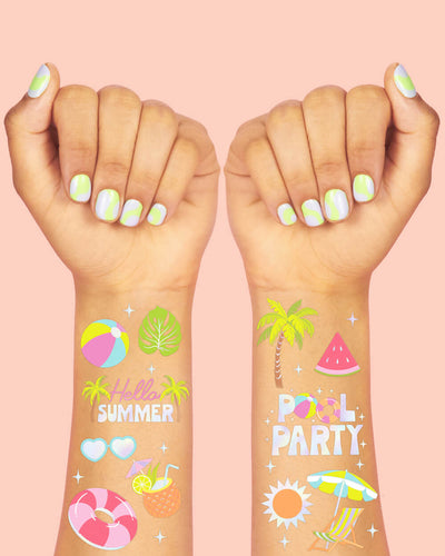 Pool Party Tats - 68 temporary tattoos
