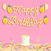 Happy Birthday Lemon Banner - lemon birthday banner