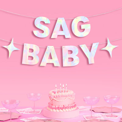 Sag Baby Banner - iridescent foil banner