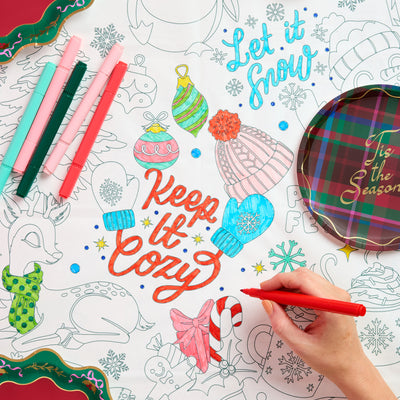 Color Me Merry Tablecloth - coloring tablecloth