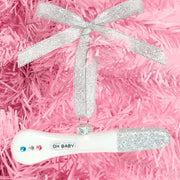 Oh Baby Pregnancy Test Ornament - glass ornament