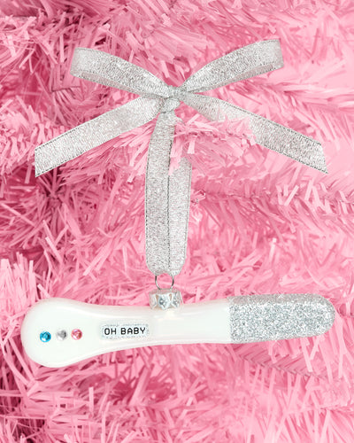 Oh Baby Pregnancy Test Ornament - glass ornament