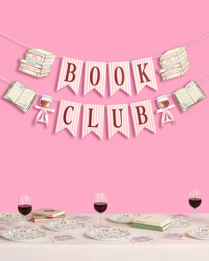 Book Club Banner - pink printed banner