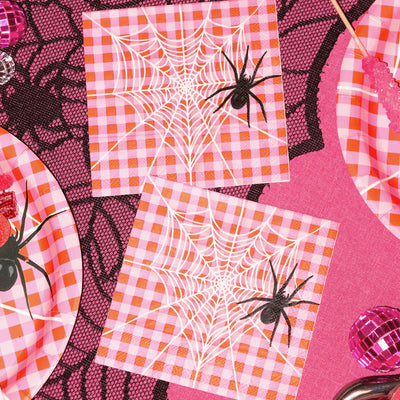 Pink Halloween Napkins - 25 cocktail napkins