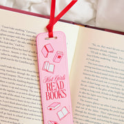 Hot Girls Read Bookmark - pink faux leather bookmark