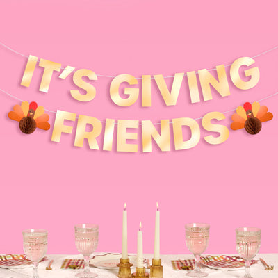 It's Giving Friends Banner - 3D paper banner