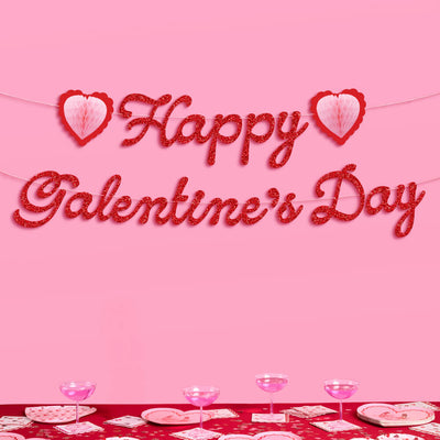 Galentine's Day Banner - 3D glitter banner