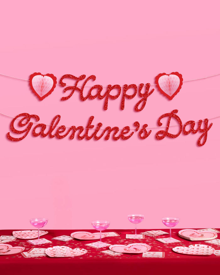 Galentine's Day Banner - 3D glitter banner
