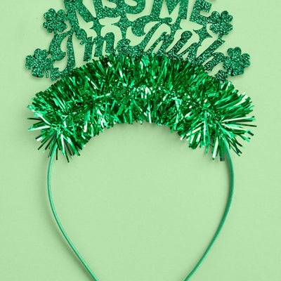 Kiss Me I'm Irish Headband - tinsel headband