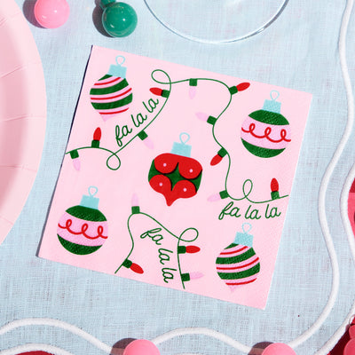 Deck the Halls Napkins - 25 square napkins