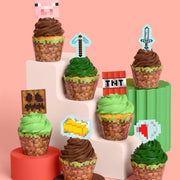 Pixel Mining Cupcake Set - 30 sets of liners + toppers