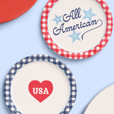 All American Plates - 24 paper plates
