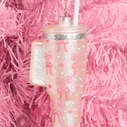 Girly Tumbler Ornament - Glass Christmas Ornament