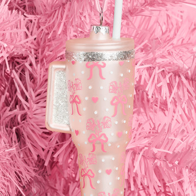 Girly Tumbler Ornament - Glass Christmas Ornament