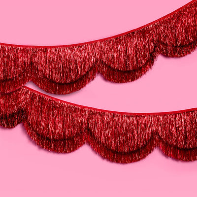 Red Fringe Banner - scalloped banner