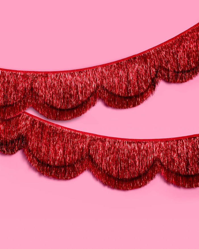 Red Fringe Banner - scalloped banner